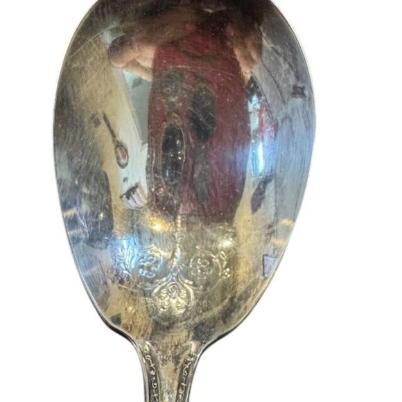 Antique Wm. Rogers & Son Silver-Plated Ornate Serving Spoon - Picture 2 of 7
